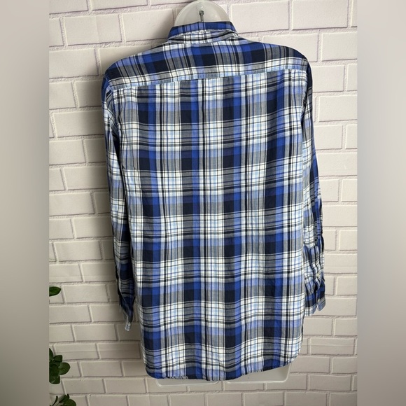 Ralph Lauren Navy and White Long sleeve plaid Checkered Shirt/size S - Picture 3 of 9